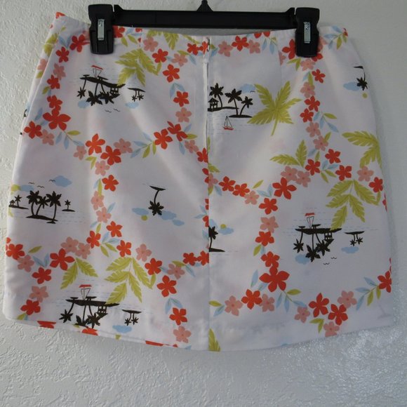 Tropical Floral Reversible Mini Skirt Sz M Flower - Picture 3 of 10